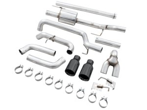 Ford F-150 Performance Exhaust - Rear - AWE Tuning - 0FG Dual Split Rear Exit - Diamond Black - `21-`27